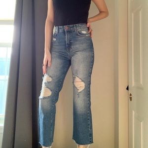 Zara high waisted straight leg jean